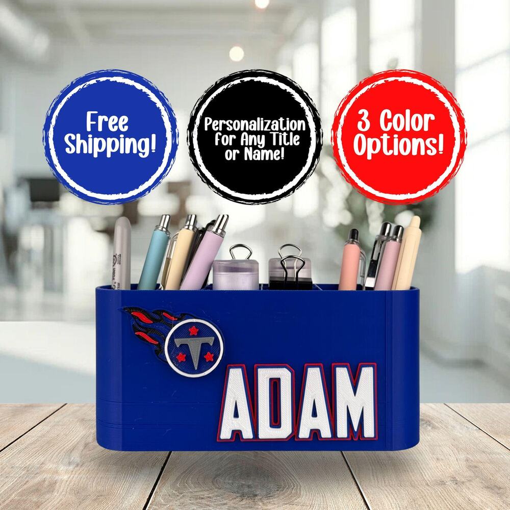 Personalized Tennessee Titans Desk Organizer, Tennessee Titans Gift